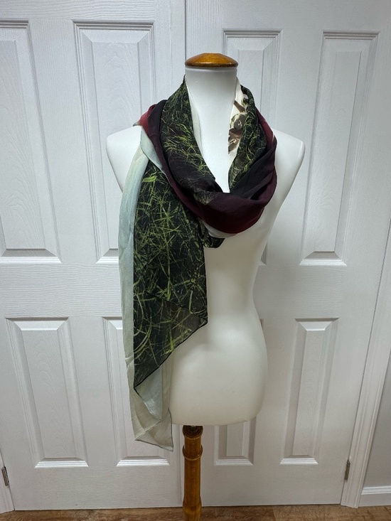 Edward Roth Accessories - Edward Roth - New York - Hand Paint Silk Scarf - 80"x25". NEW‎ in Bag.
